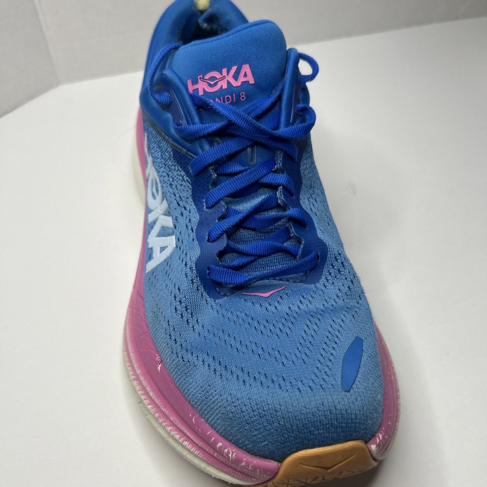 Size 9 B WOMENS Hoka Bondi 8 Coastal Sky Blue Pink - Picture 2 of 16